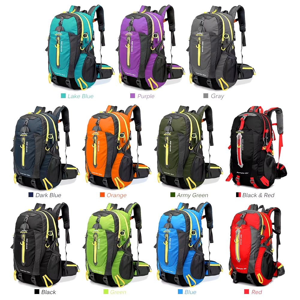 40L Water Resistant Travel Backpack Camping Hiking Laptop Daypack Trekking Climbing Back Bags for Men Women Hiking Supplies