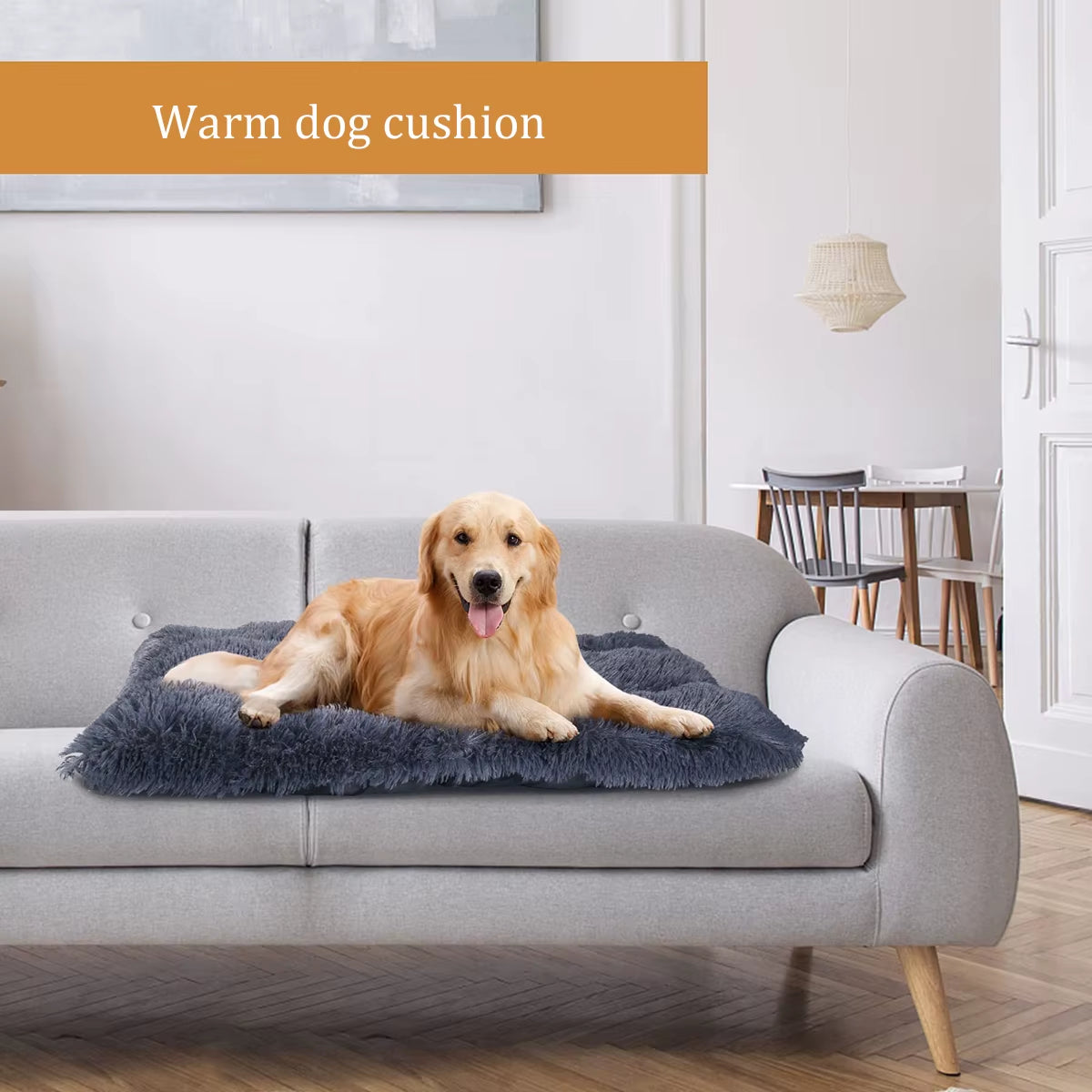 Large Dog Bed Washable Plush Pet Bed anti Anxiety Warm Dog Cushion Sleeping Mat Comfoetable Pet Mats for Small Medium Large Dogs